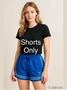 Nike Dri-Fit Women’s Shorts Blue with Light Blue Stripes, Size Extra Large. NEW